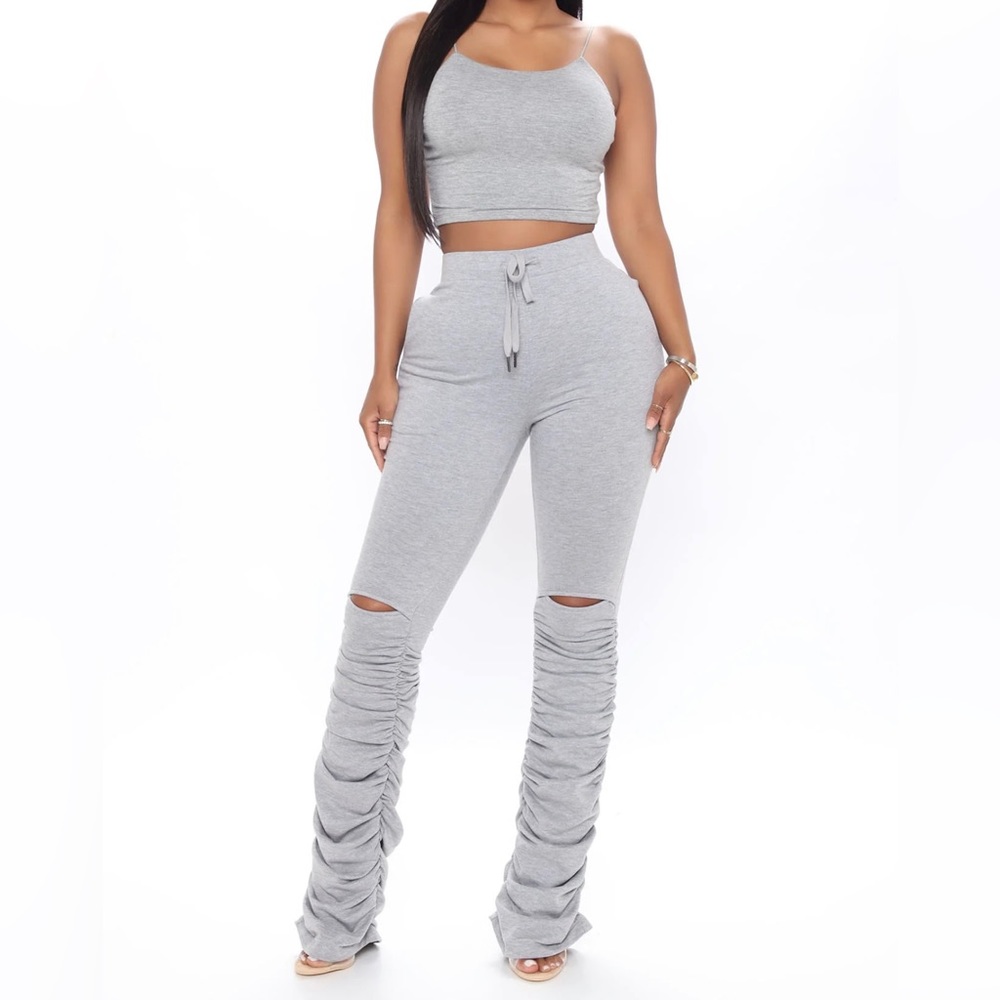 stacked pant Heather gray